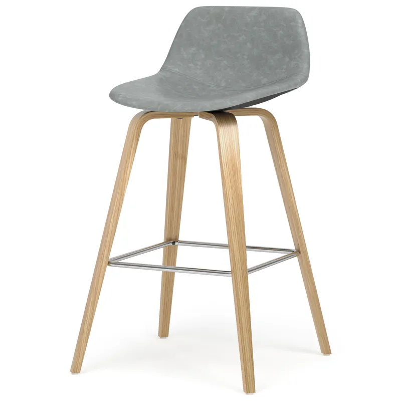 Randolph - Bentwood Counter Height Stool (Set of 2) - Stone Grey / Light Brown