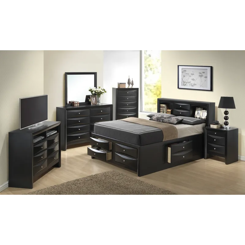Marilla - G1500G-QSB3 Queen Storage Bed - Black