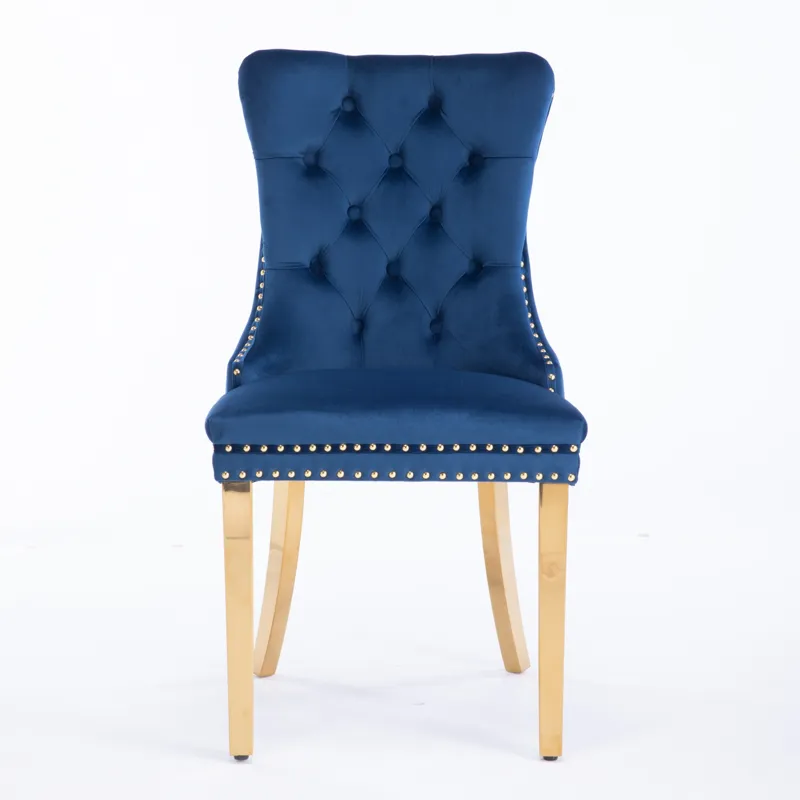 Nikki - Modern, High-End Tufted Solid Wood Contemporary Velvet Upholstered Dining Chair With Golden 