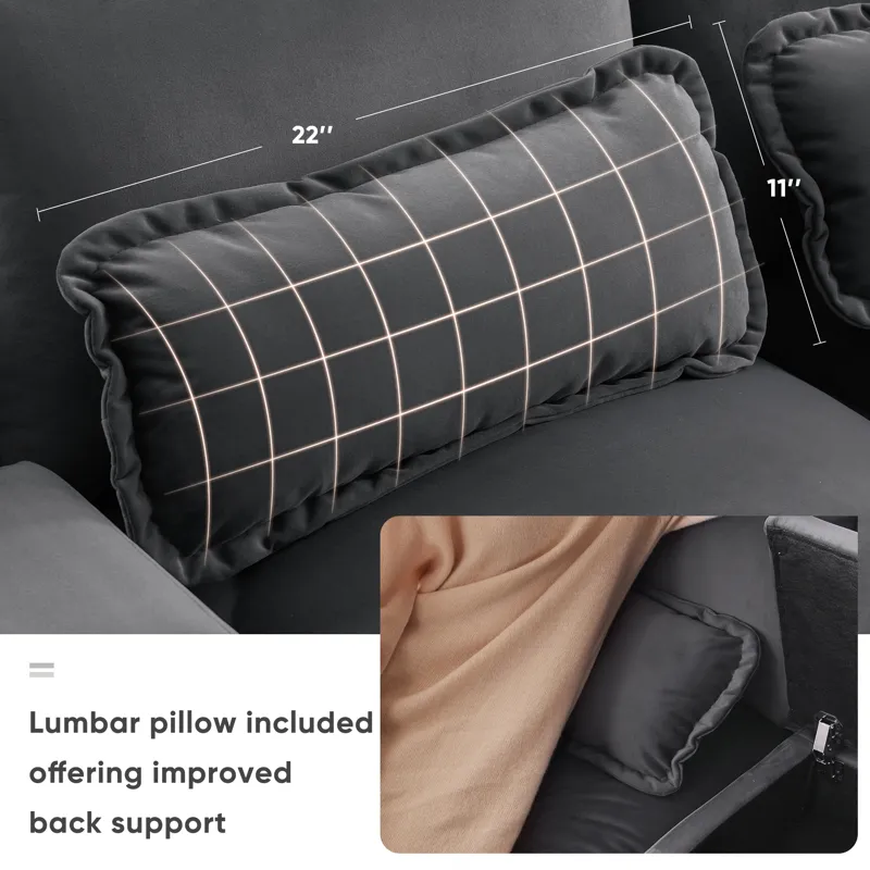 Modern U Shaped Sofa With Console, Cupholders And USB Ports, 6 Seat Upholstered Symmetrical Indoor F