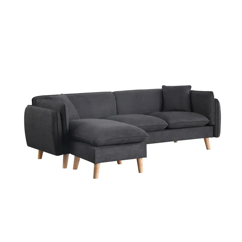 Brayden - Fabric Sectional Sofa Chaise - Dark Gray
