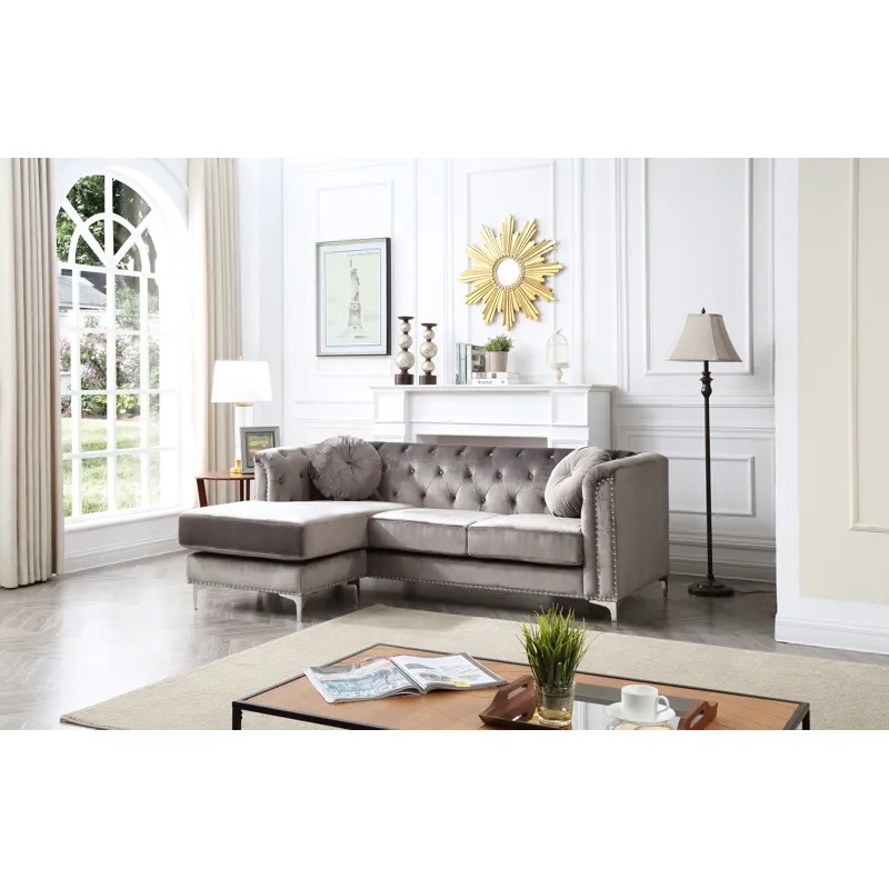 Pompano - G782B-SC Sofa Chaise (3 Boxes) - Dark Gray