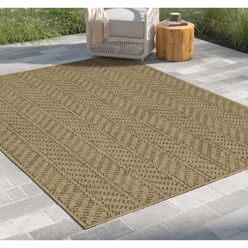 Earth - 7\'10\" X 10\'3\" Indoor / Outdoor Area Rug - Mocha / Natural