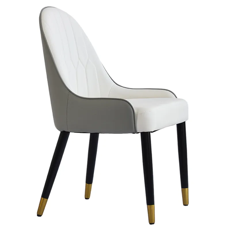 Modern PU Sponge-Filled Dining Chair, Solid Wood Metal Legs, Suitable For Restaurants, Living Rooms 