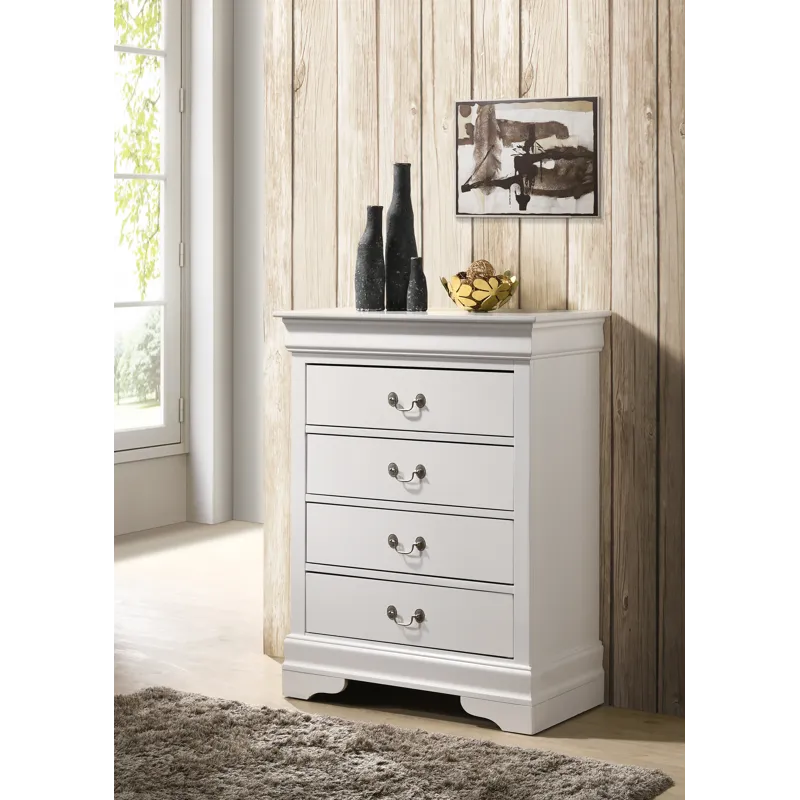 Louis Phillipe - G3190-BC 4 Drawer Chest - White