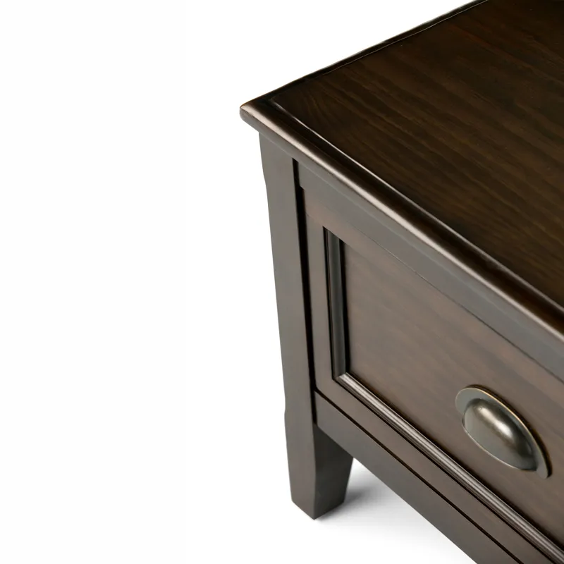 Burlington - Entryway Storage Bench with Drawers - Mahogany Brown