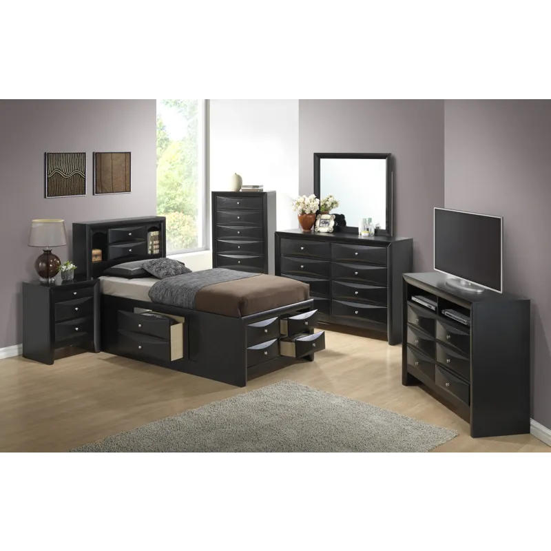 Marilla - G1500G-TSB3 Twin Storage Bed - Black