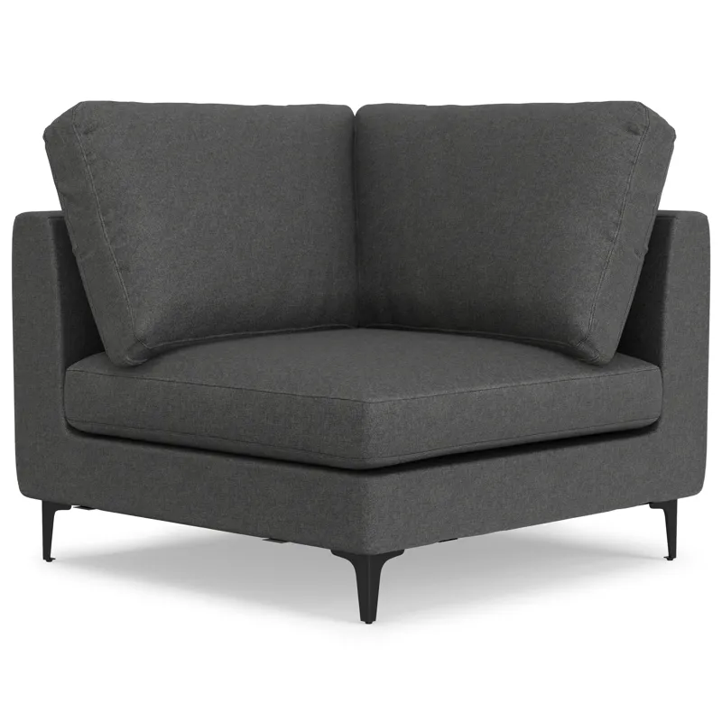 Ava - Mid Century Corner Sectional Sofa - Pebble Gray