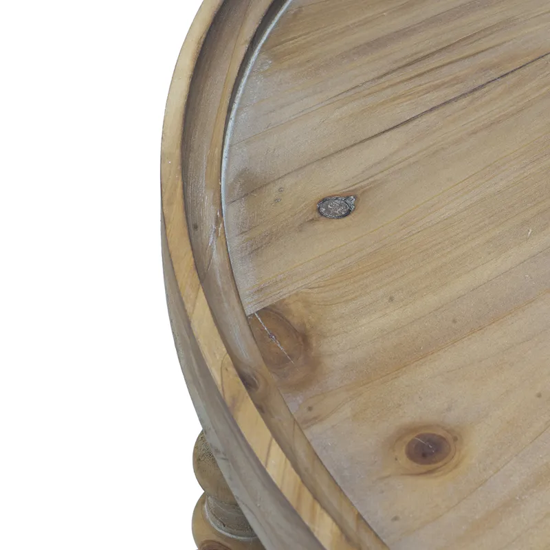 Round 2 Tiered Side Tabel, Natural End Tabel For Lving Room Bedroom Entryway - Brown