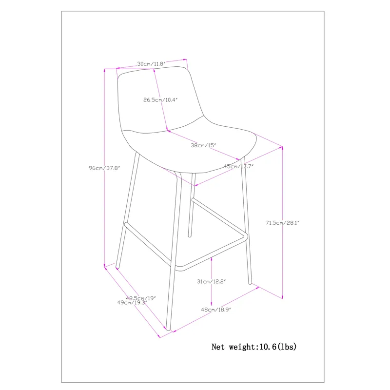 Jolie - Bar Stool (Set of 2) - Distressed Charcoal Grey