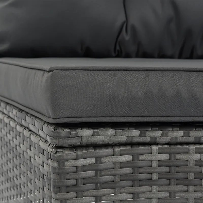 8 Pieces Outdoor Wicker Round Sofa Set, Half-Moon Sectional Sets All Weather, Curved Sofa Set With R