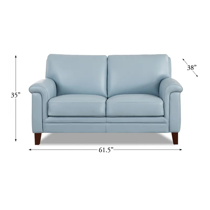 Westcott - Leather Loveseat - Blue