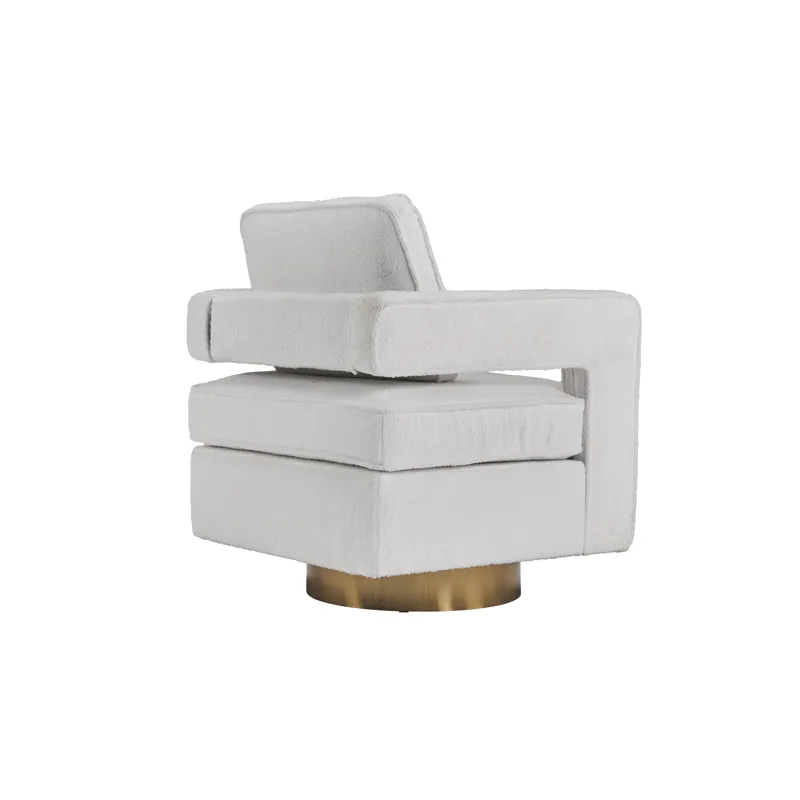 Swivel Barrel Chair For Living Room, 360 Degree Swivel Club Modern Accent Single Sofa Chair, Small L