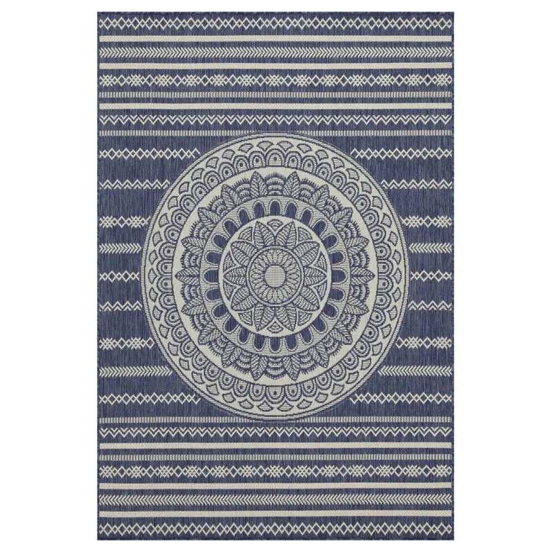 Sunshine - 2\'7\" X 7\'3\" Indoor / Outdoor Area Rug, Polypropylene - Blue