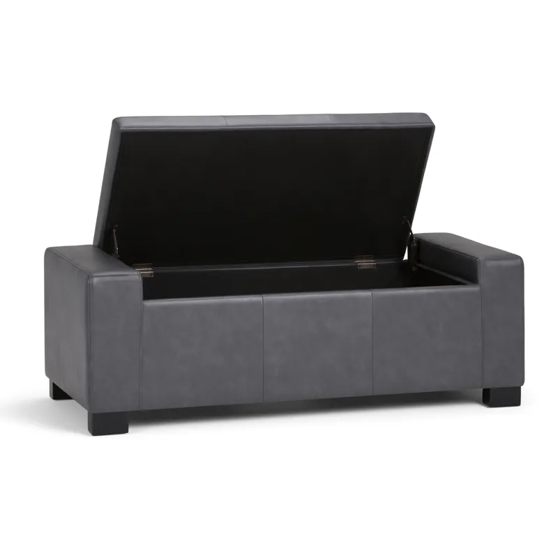 Laredo - Large Storage Ottoman - Stone Grey