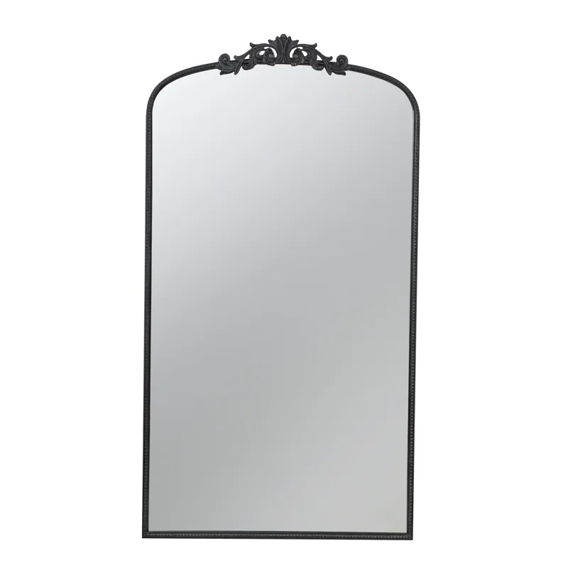 Full Length Mirror, Arched Mirror Hanging Or Leaning Against Wall, Large Mirror For Living Room - Bl