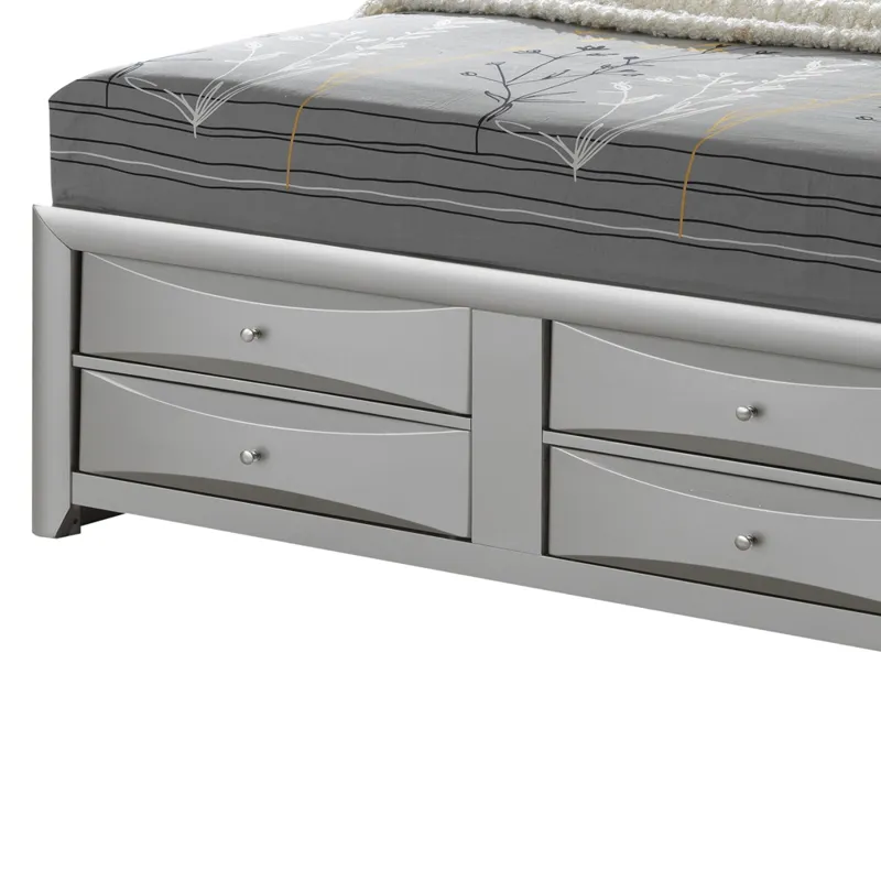 Marilla - G1503G-KSB3 King Storage Bed - Silver Champagne