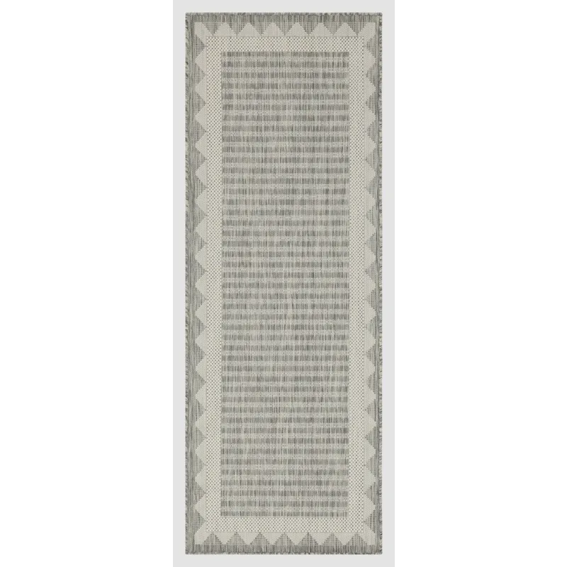 Sunshine - 2\'7\" X 7\'3\" Indoor / Outdoor Area Rug, Polypropylene - Silver