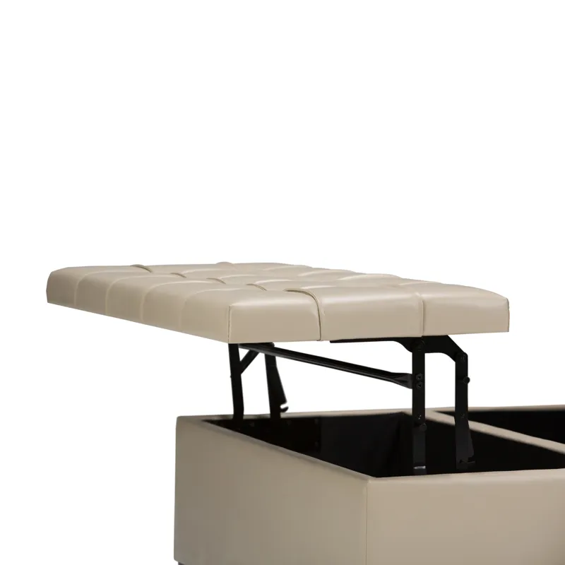 Harrison - Coffee Table Storage Ottoman - Satin Cream