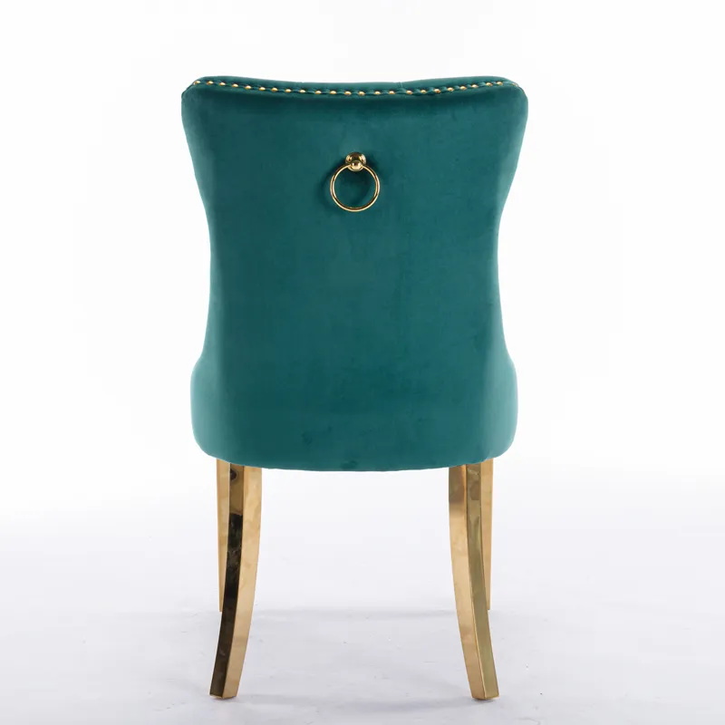 Nikki - Modern, High-End Tufted Solid Wood Contemporary Velvet Upholstered Dining Chair With Golden 