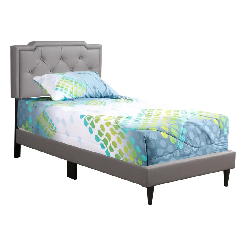 Deb - G1112-Tb-Up Twin Bed - Light Gray
