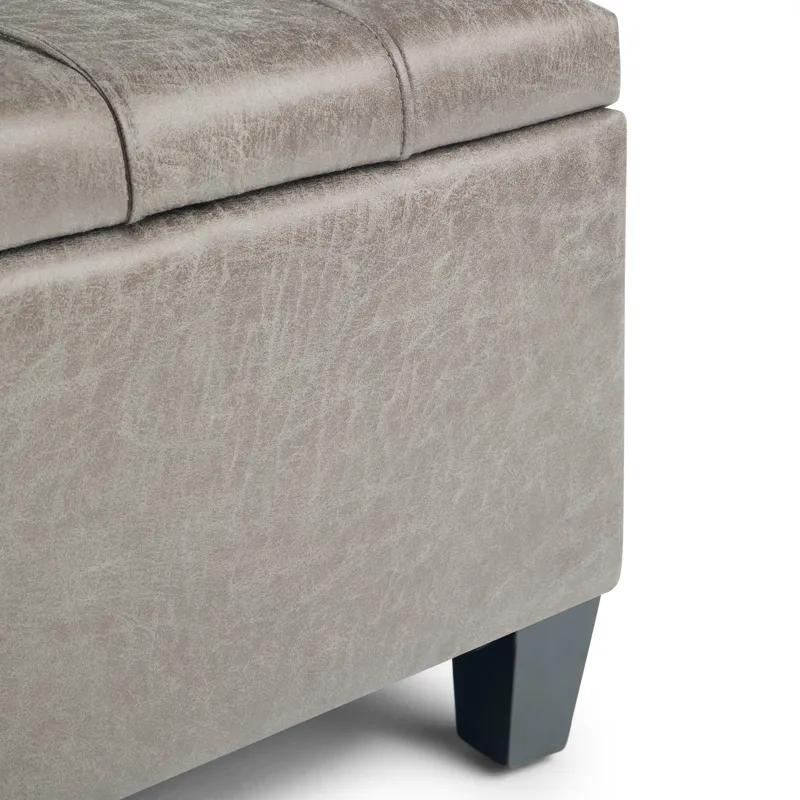 Harrison - Coffee Table Storage Ottoman - Distressed Grey Taupe