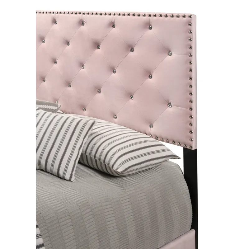 Suffolk - G1406-QB-UP Queen Bed - Pink