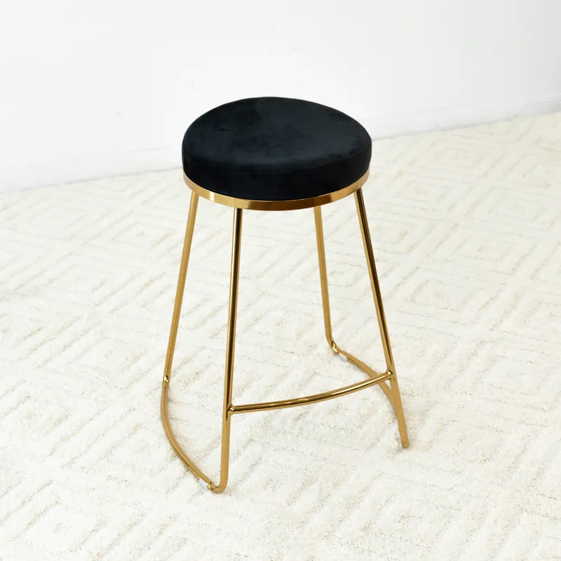 Jane - 26\" Mid-Century Modern Luxury Upholstered Stool - Black