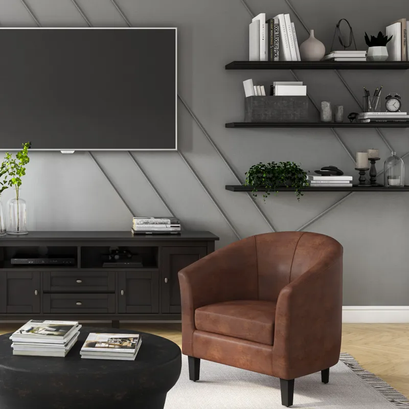 Austin - Tub Chair - Distressed Saddle Brown