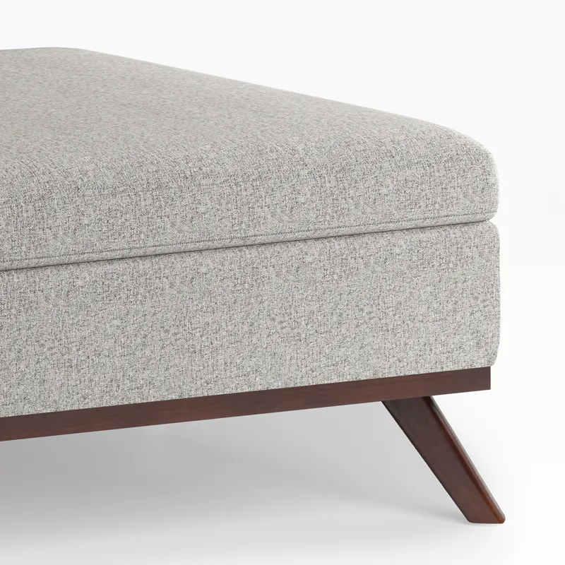 Owen - Square Coffee Table Storage Ottoman - Cloud Grey