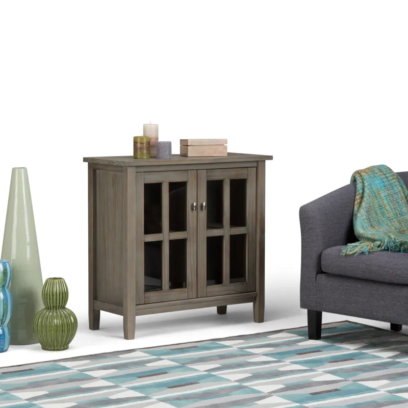 Warm Shaker - Low Storage Cabinet - Distressed Grey