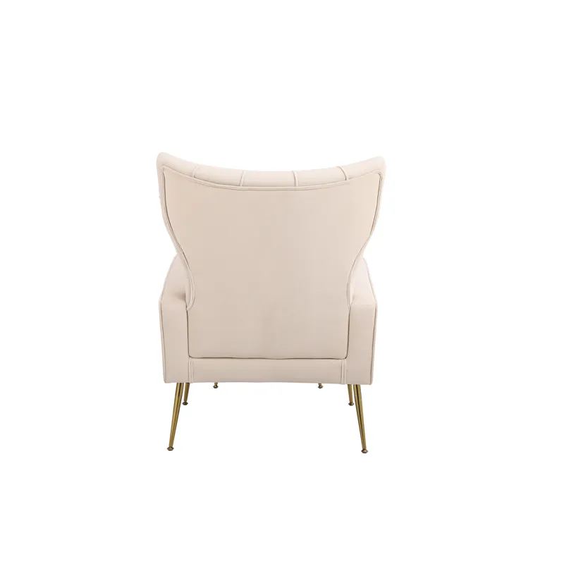 Modern Accent Chair With Ottoman, Comfy Armchair For Living Room, Bedroom, Apartment, Office - Beige