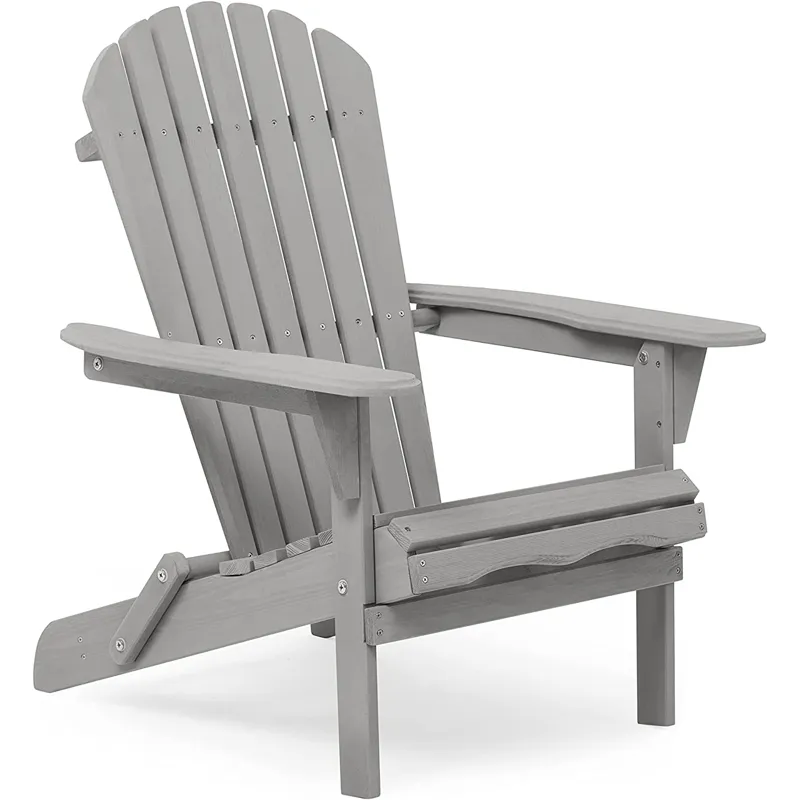 Wood Lounge Patio Chair For Garden Outdoor Wooden Folding Adirondack Chair (Set of 2) Solid Cedar Wo