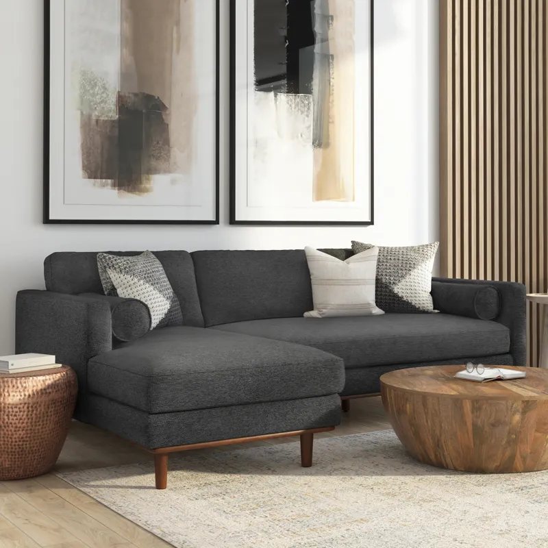 Morrison - Left Sectional Sofa - Charcoal Gray