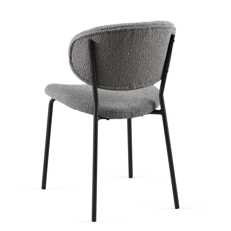 Boucle Dining Chairs, Dining Chairs With Metal Legs For Dining Room, Kitchen, Living Room (Set of 2)