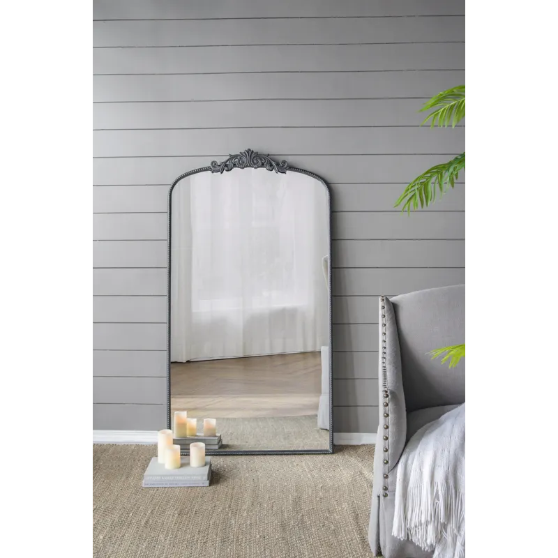 Full Length Mirror, Arched Mirror Hanging Or Leaning Against Wall, Large Mirror For Living Room - Bl