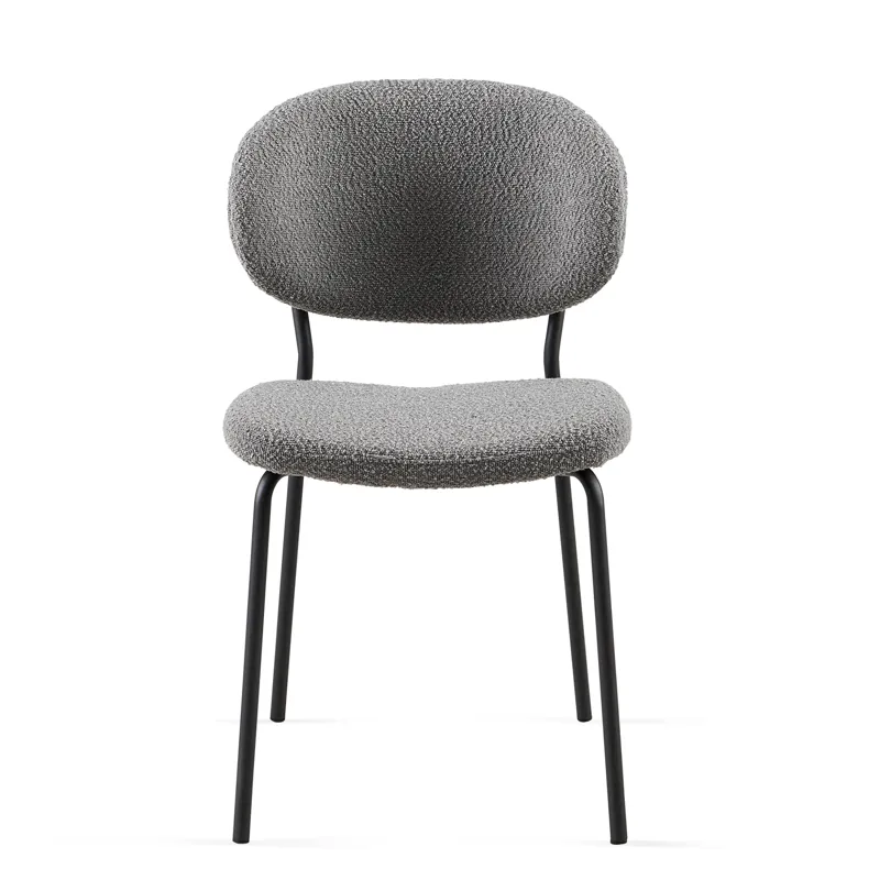 Boucle Dining Chairs, Dining Chairs With Metal Legs For Dining Room, Kitchen, Living Room (Set of 2)