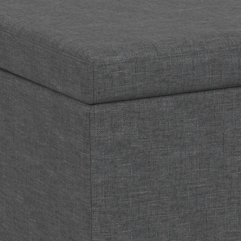 Avalon - Extra Large Storage Ottoman Bench - Slate Grey