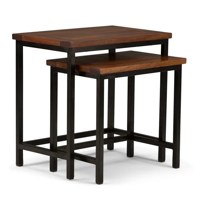 Skyler - 2 Pc Nesting Side Table - Dark Cognac Brown