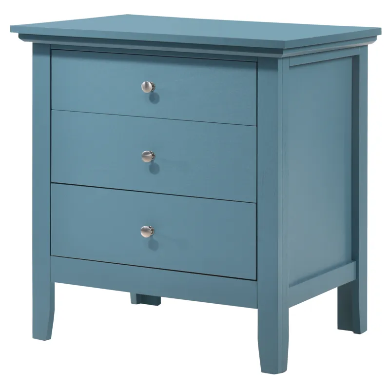 Hammond - 3 Drawer Nightstand - Teal