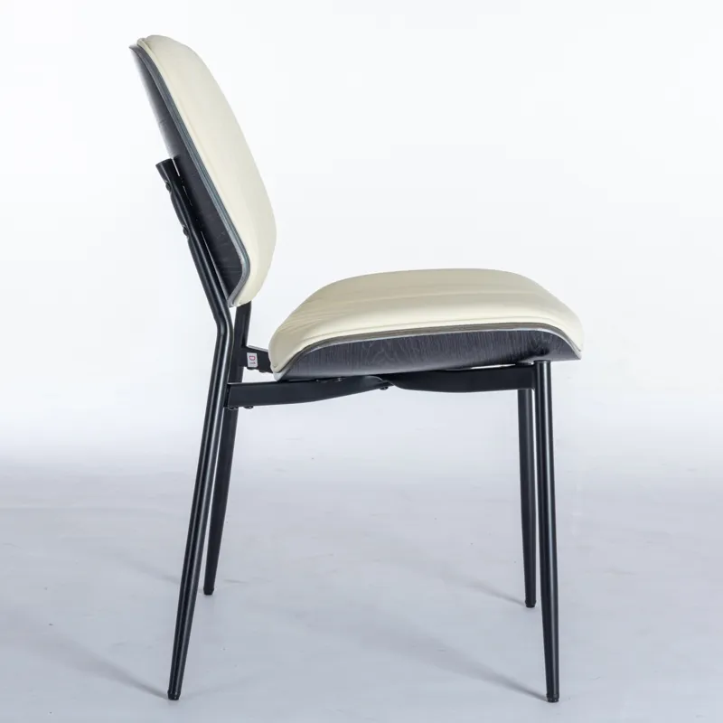 Dining Chairs (Set of 2) Mid-Century Modern Retro Faux Leather Chair With Walnut Bentwood Back Uphol