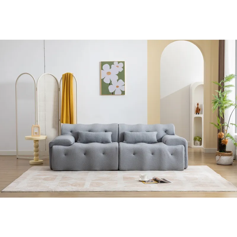 Large Size 2 Seater Sofa, Pure Foam Comfy Sofa Couch, Modern Lounge Sofa For Living Room, Apartment 