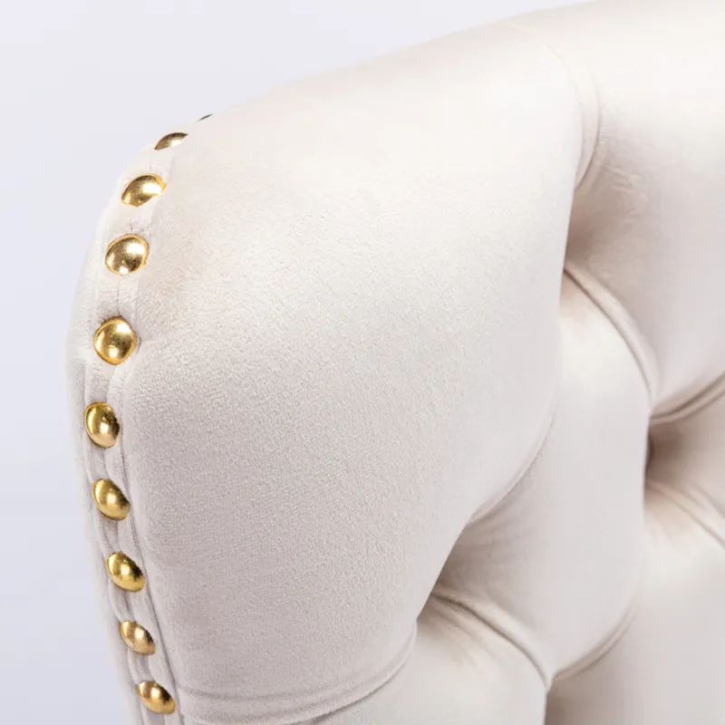 Thick Golden Swivel Velvet Barstools Adjusatble Seat Height From 27-35\", Modern Upholstered Bar Sto
