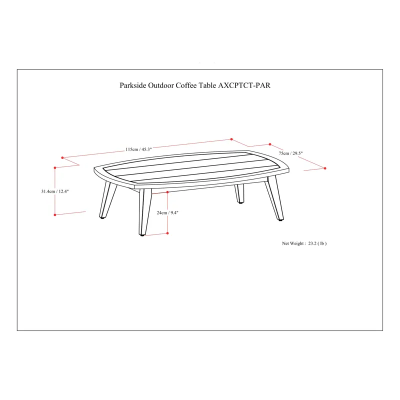Parkside - Outdoor Coffee Table - Light Teak