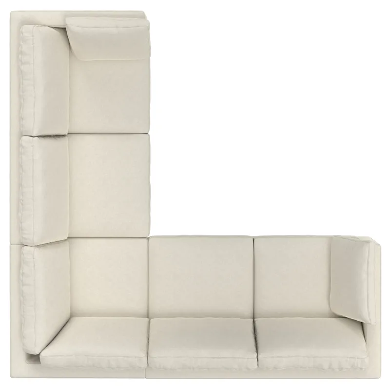 Ava - Mid Century Corner Sectional Sofa - Cream