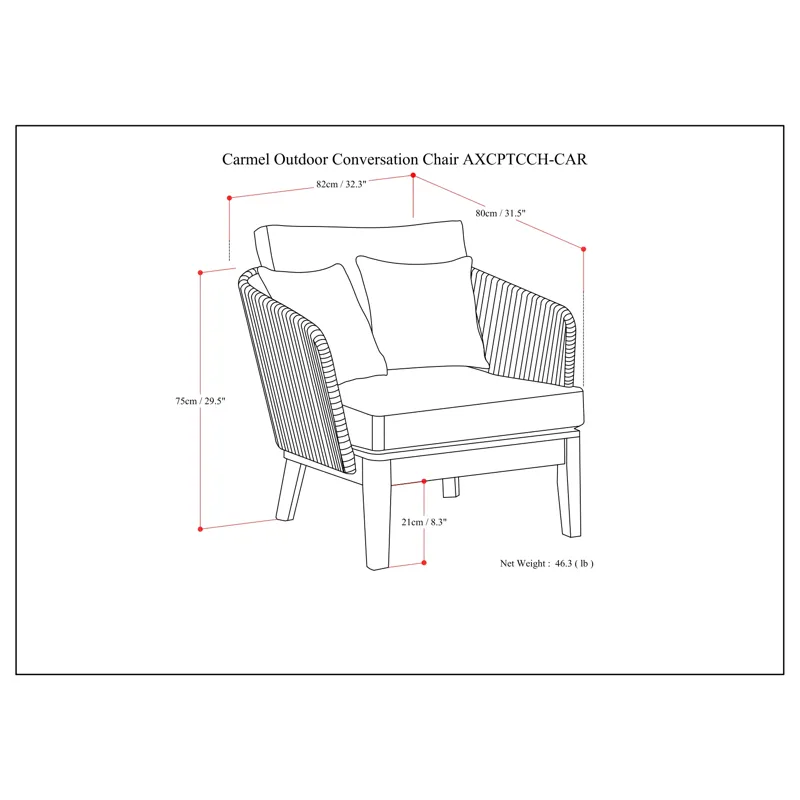 Carmel - Outdoor Conversation Chair - Sand Drift