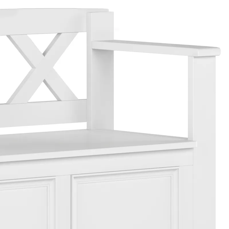 Amherst - Small Entryway Storage Bench - White