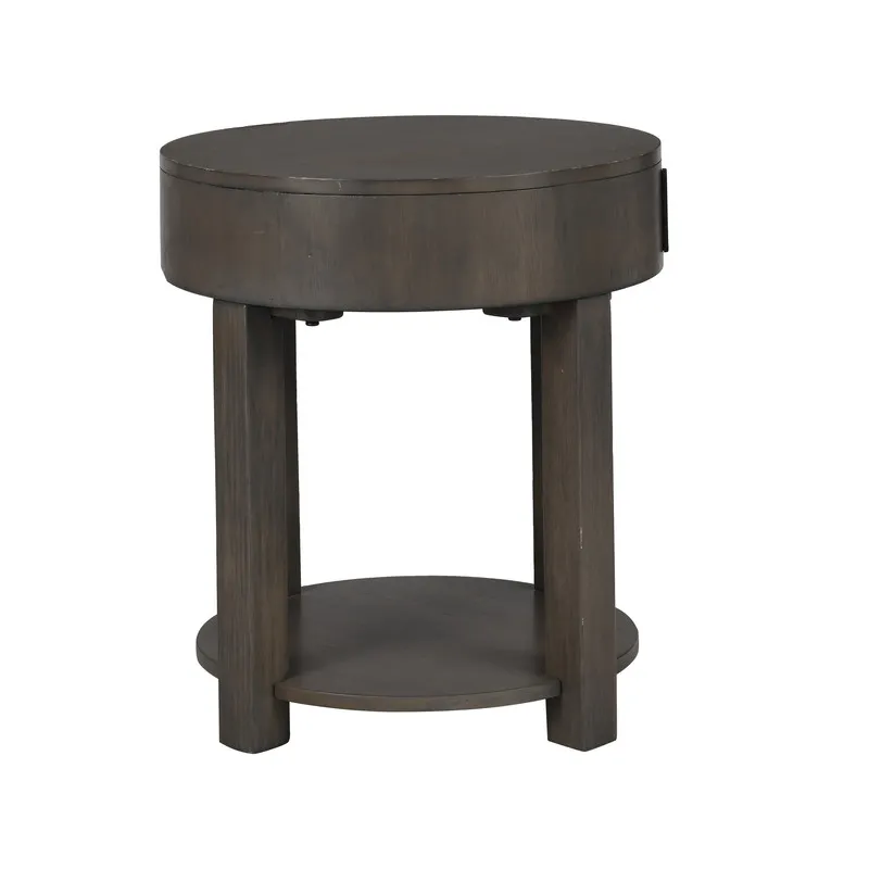 Jonah - 20\" MDF End Table With USB Ports - Light Brown
