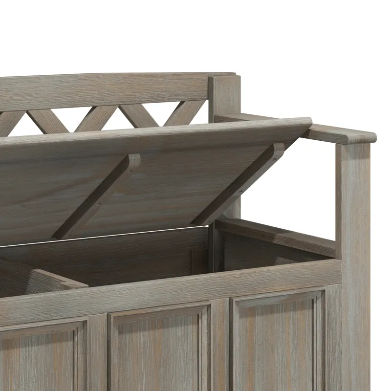 Amherst - Entryway Storage Bench - Distressed Grey