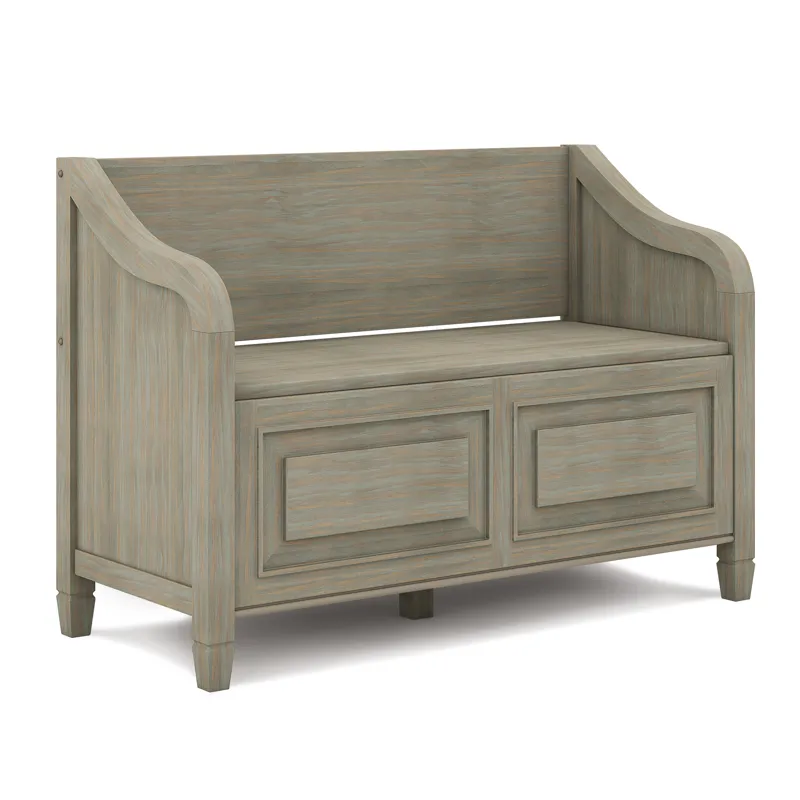 Connaught - Entryway Storage Bench - Distressed Grey